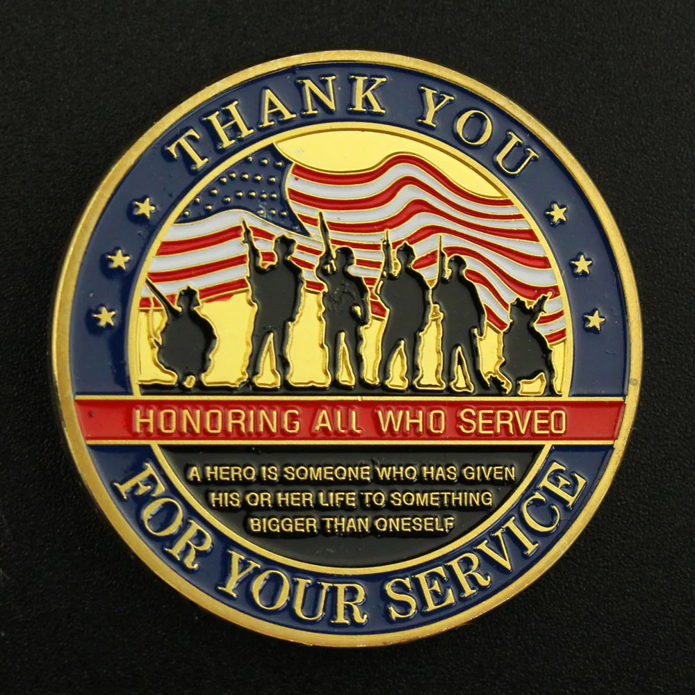 Patriotic Gold Silver Challenge Coin Set Military Gift