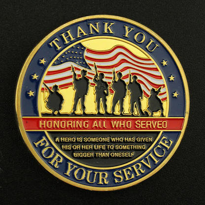 Patriotic Gold Silver Challenge Coin Set Military Gift