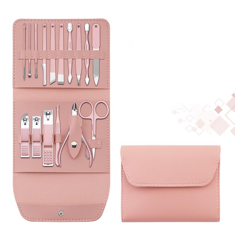 Travel Nail Care Kit with Clippers (12/16 Pieces)