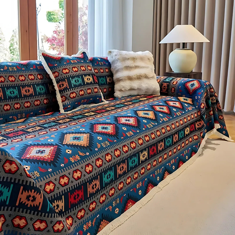 Colorful Chic Sofa Throw Waterproof Reversible Patterned Design - Fesara