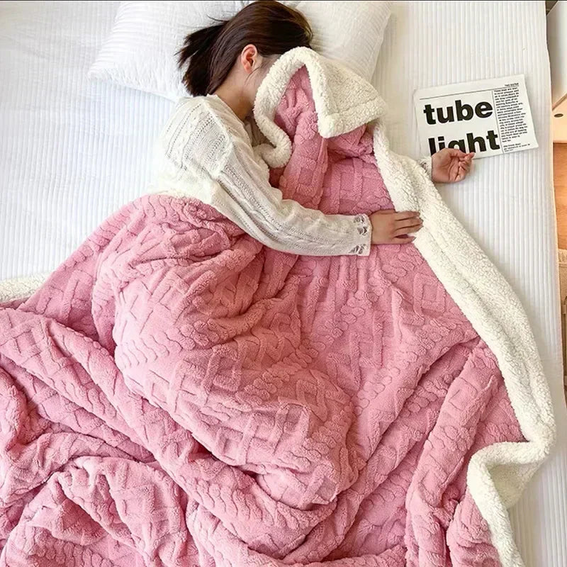 Plush Soft Woolen Throw Blanket - Fesara