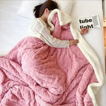 Plush Soft Woolen Throw Blanket - Fesara