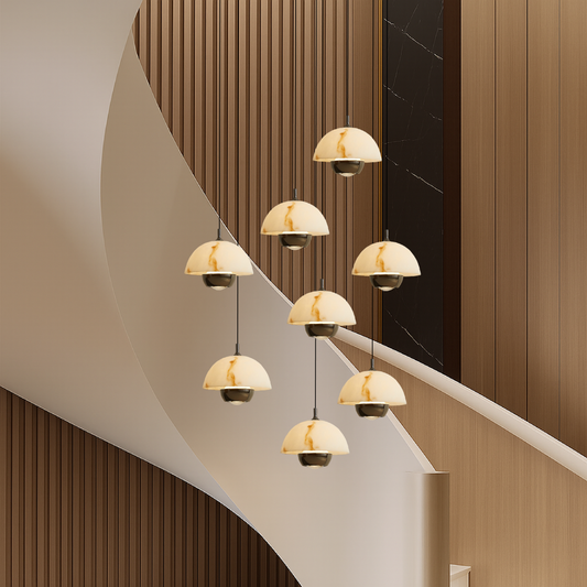 Luxury Marble Stairway Crystal Chandelier - Fesara