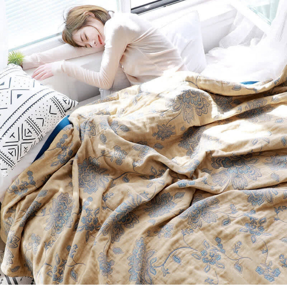 Soft Floral Throw Blanket Lightweight Home Decor