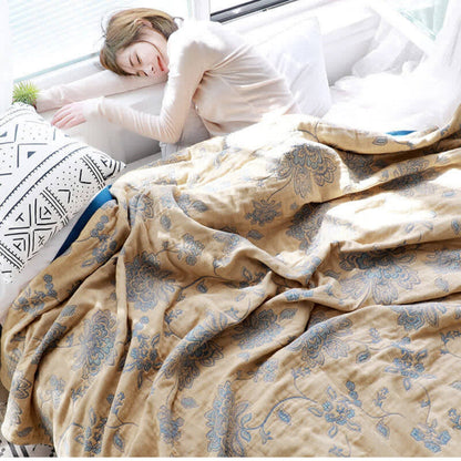 Soft Floral Throw Blanket Lightweight Home Decor