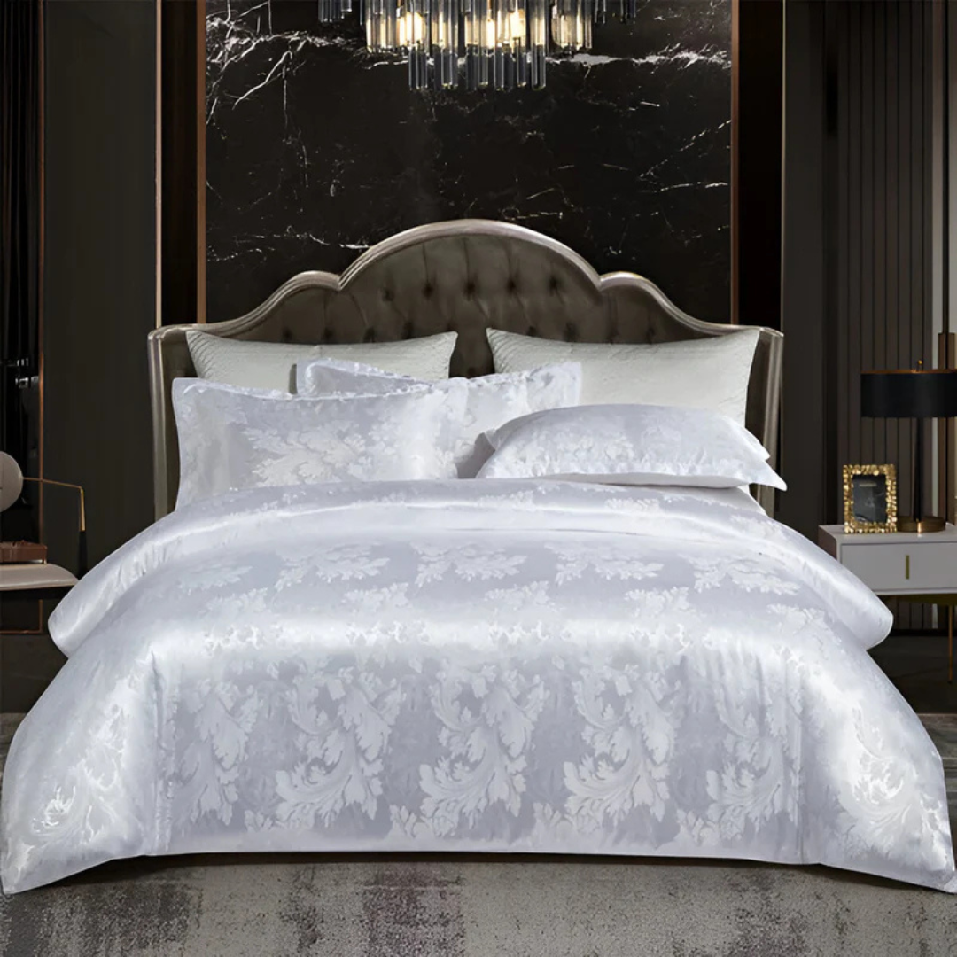 Soft Floral Pattern Satin Duvet Cover Set
