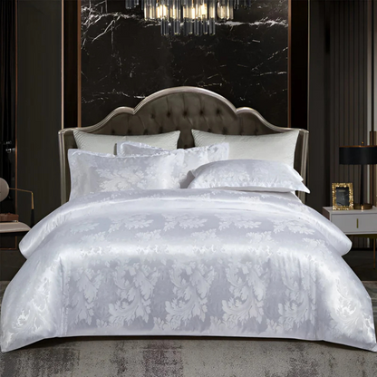 Soft Floral Pattern Satin Duvet Cover Set