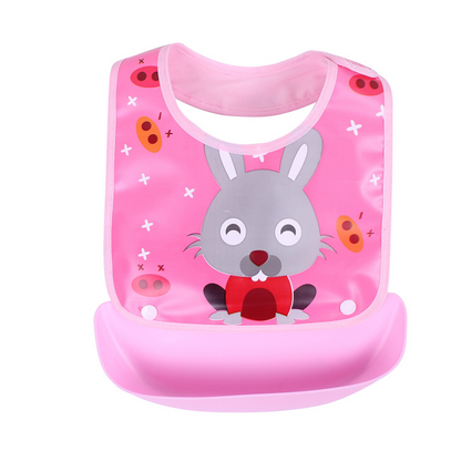 Soft Baby Bib with Crumb Tray - Easy Clean Waterproof Design