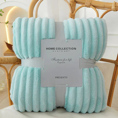 Soft Plush Striped Throw Blanket