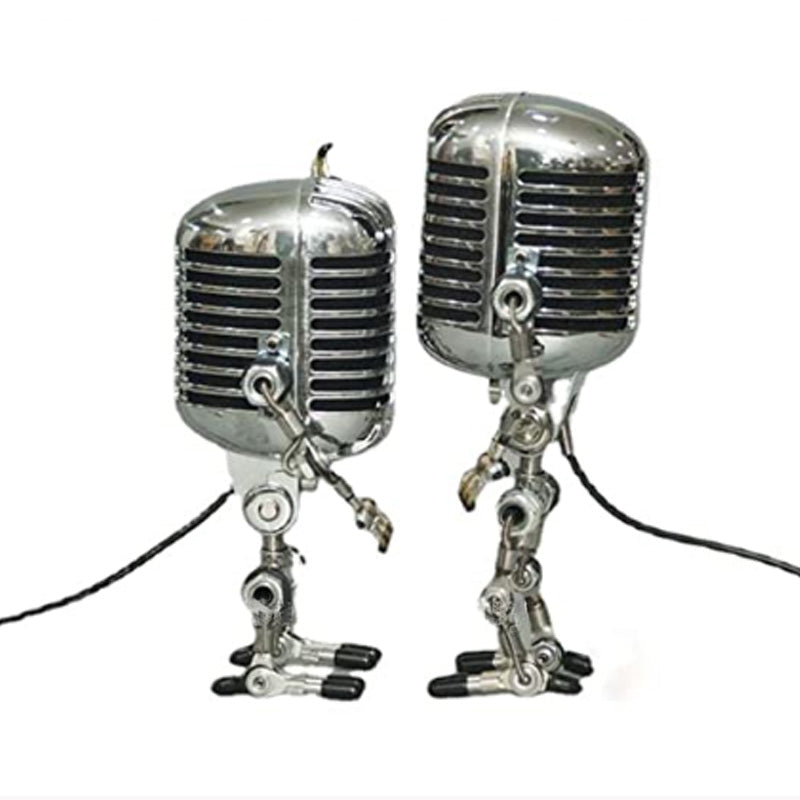Vintage Style Microphone Robot Figure