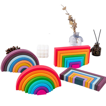 Colorful Kids Wooden Building Blocks Set