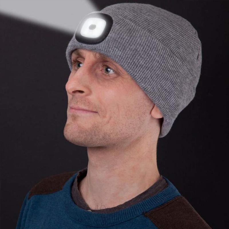 Warm LED Beanie Hat with Detachable Light