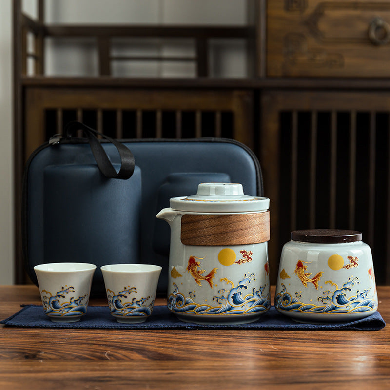 Portable Tea Set in Compact Design