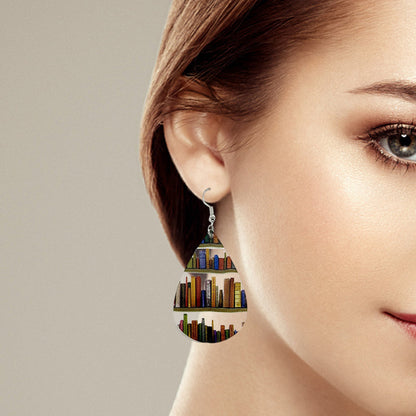 Simple Wooden Book Earrings