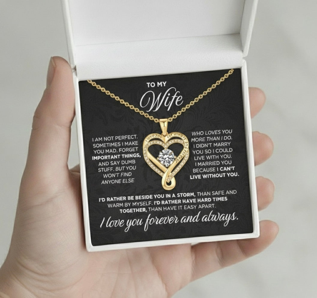 Romantic I Love You Forever Heart Necklace Gift