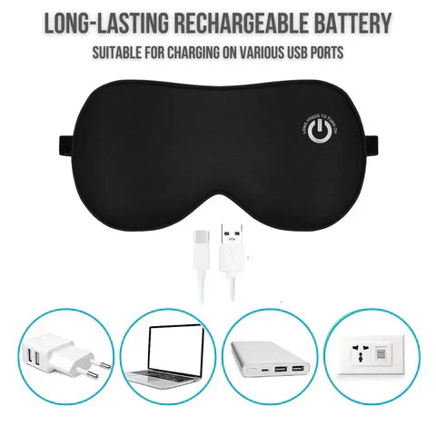 Warm Rechargeable Sleep Eye Mask Compact Cordless Design