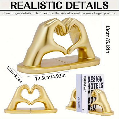 Elegant Heart Shaped Book Ends in Rose Gold
