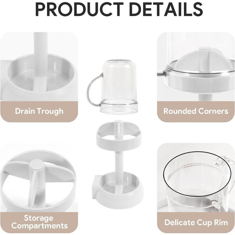 Bathroom Toothbrush Holder with Lid & Rinse Cup