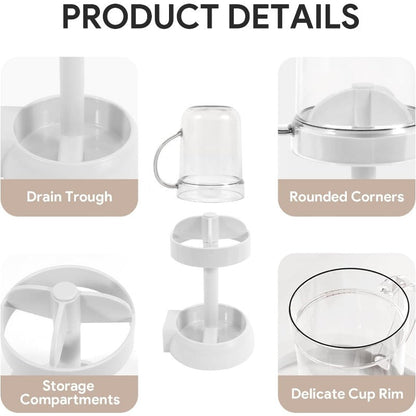 Bathroom Toothbrush Holder with Lid & Rinse Cup