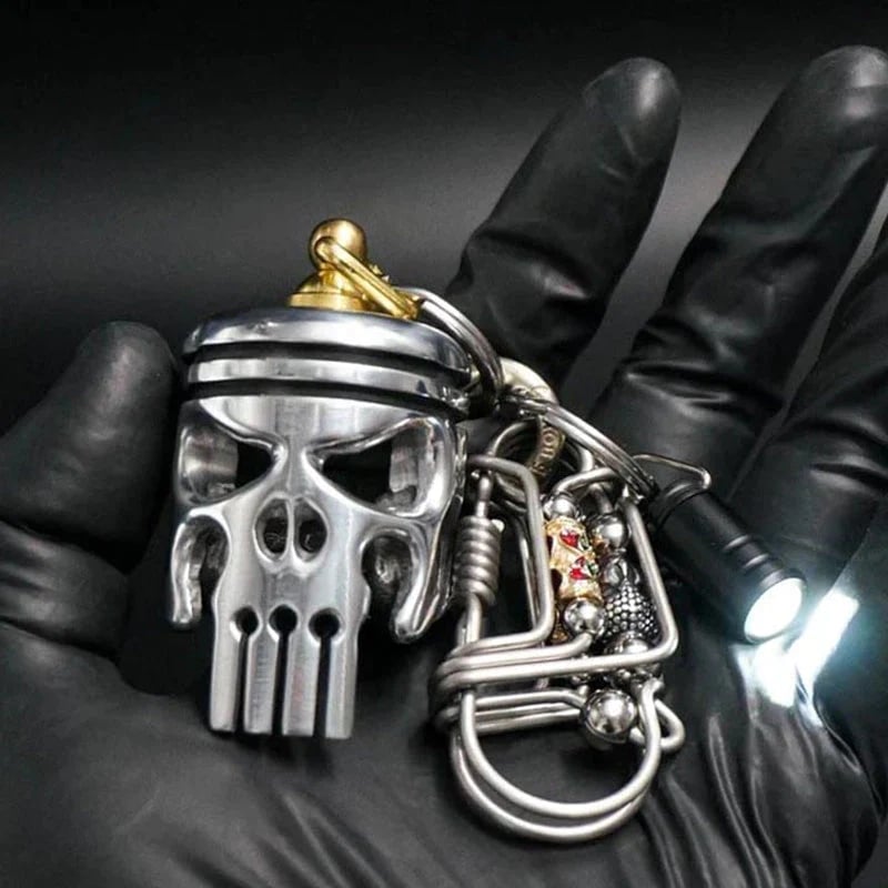 Tough Skull Pendant Keychain