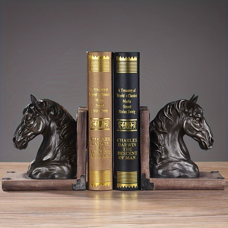 Decorative Horse Bookend in Metal Animal Design - Fesara