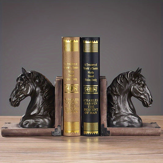 Decorative Horse Bookend in Metal Animal Design - Fesara