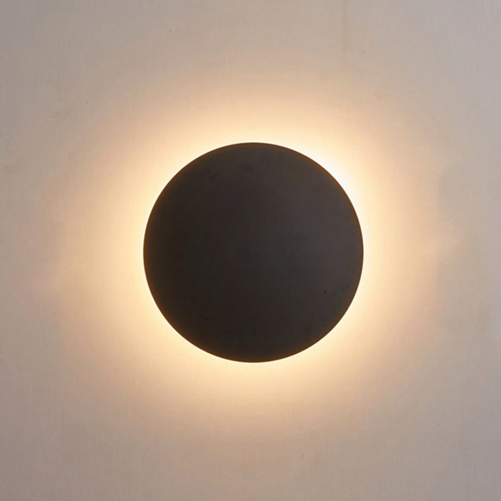 Circular Brushed Steel Bedroom Wall Lamp
