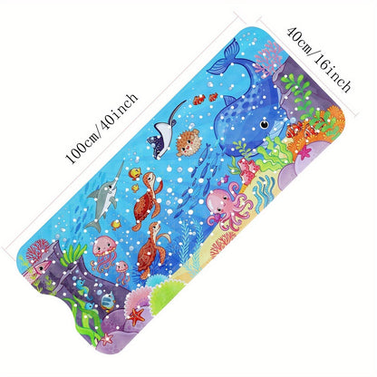 Soft Grip Bath Mat for Kids with Suction Cups