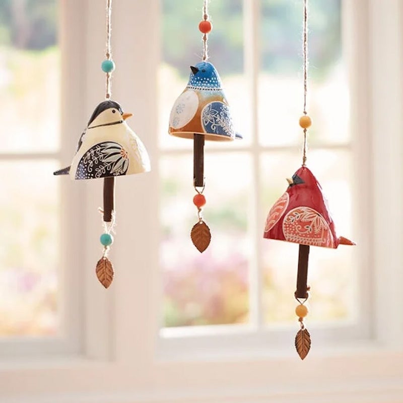 Delicate Silver Tone Bird Wind Chimes