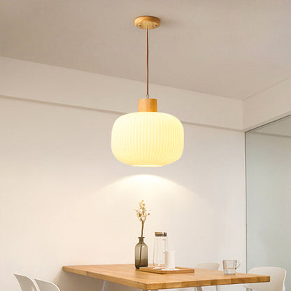 Rustic Wooden Glass Hanging Light
