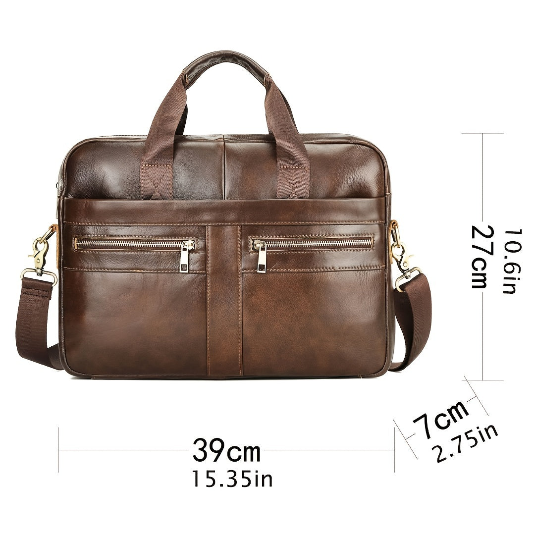 Authentic Leather Mens Crossbody Bag - Adjustable Strap