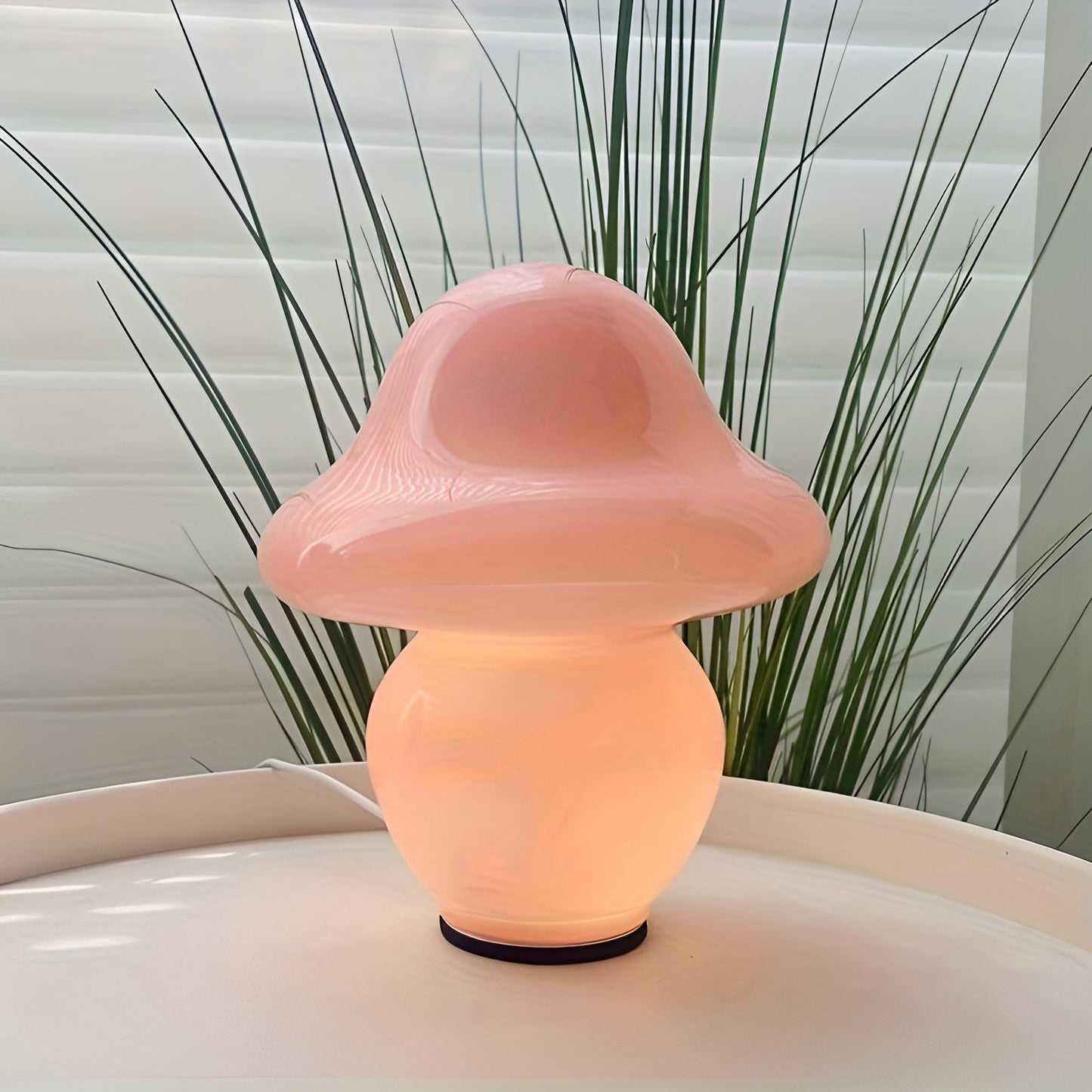 Beautiful Glass Mushroom Table Lamp