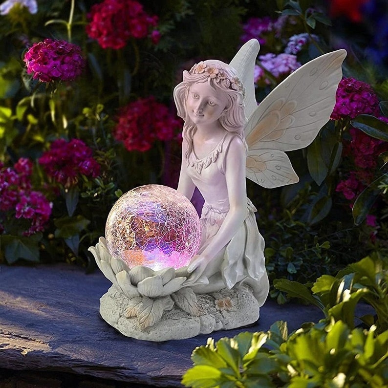 Solar Powered Fairy Garden Ornament Statue