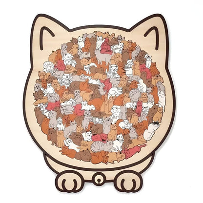 Charming Wooden Kitty Jigsaw Puzzle Set