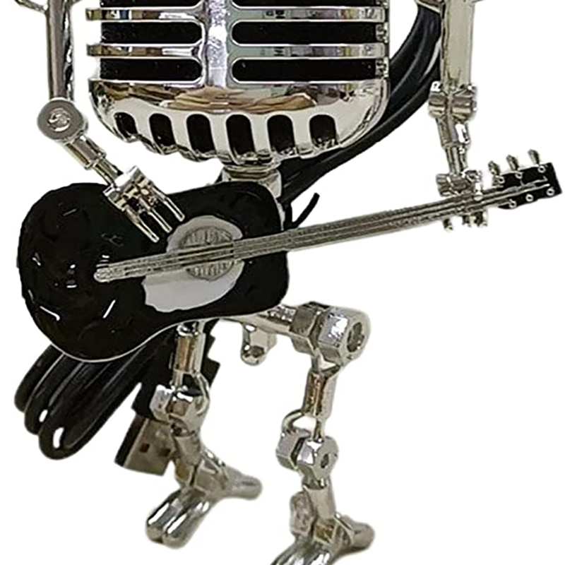 Vintage Style Microphone Robot Figure