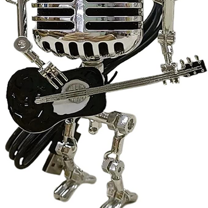 Vintage Style Microphone Robot Figure