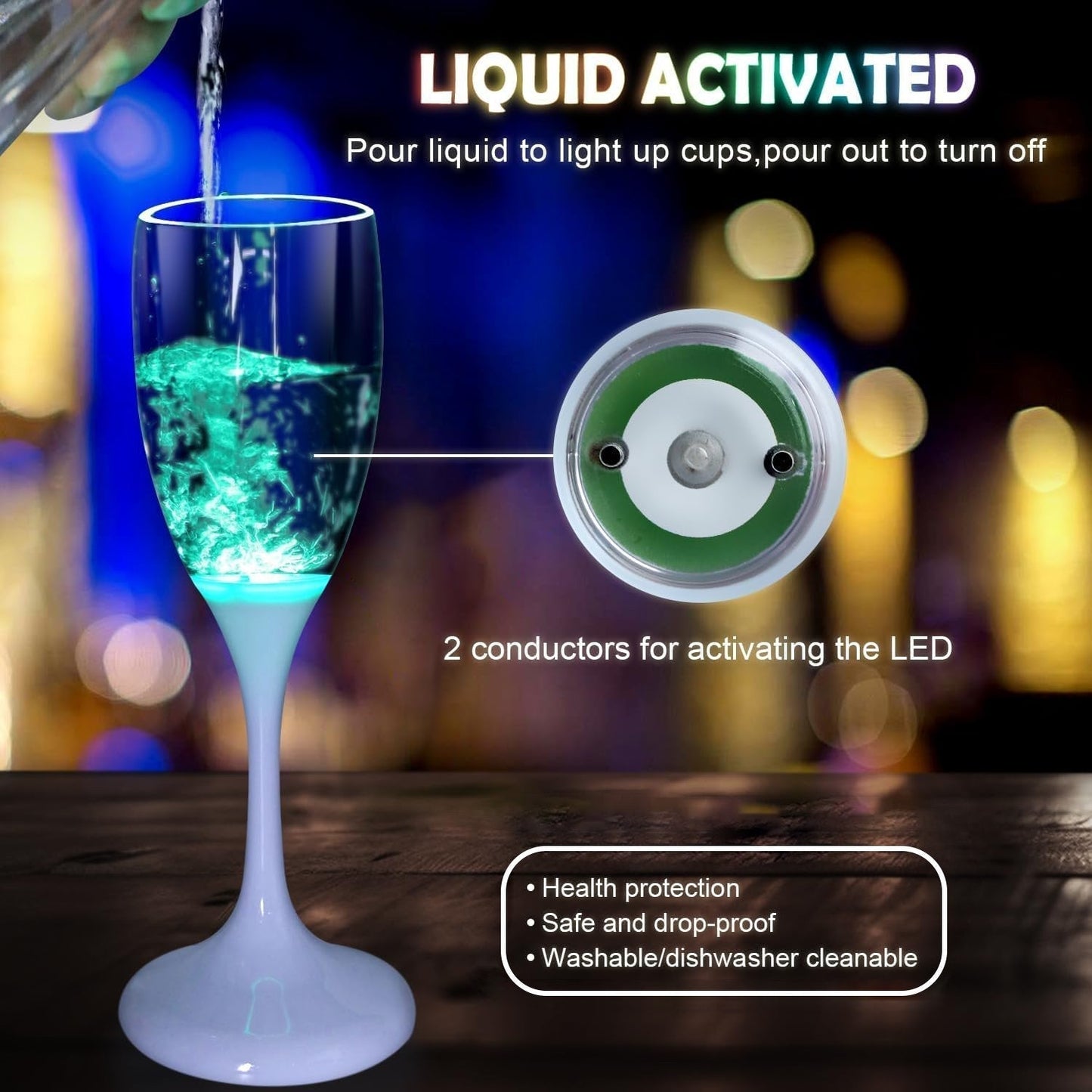 Colorful LED Party Cups | Reusable Glow Glasses 4-8oz