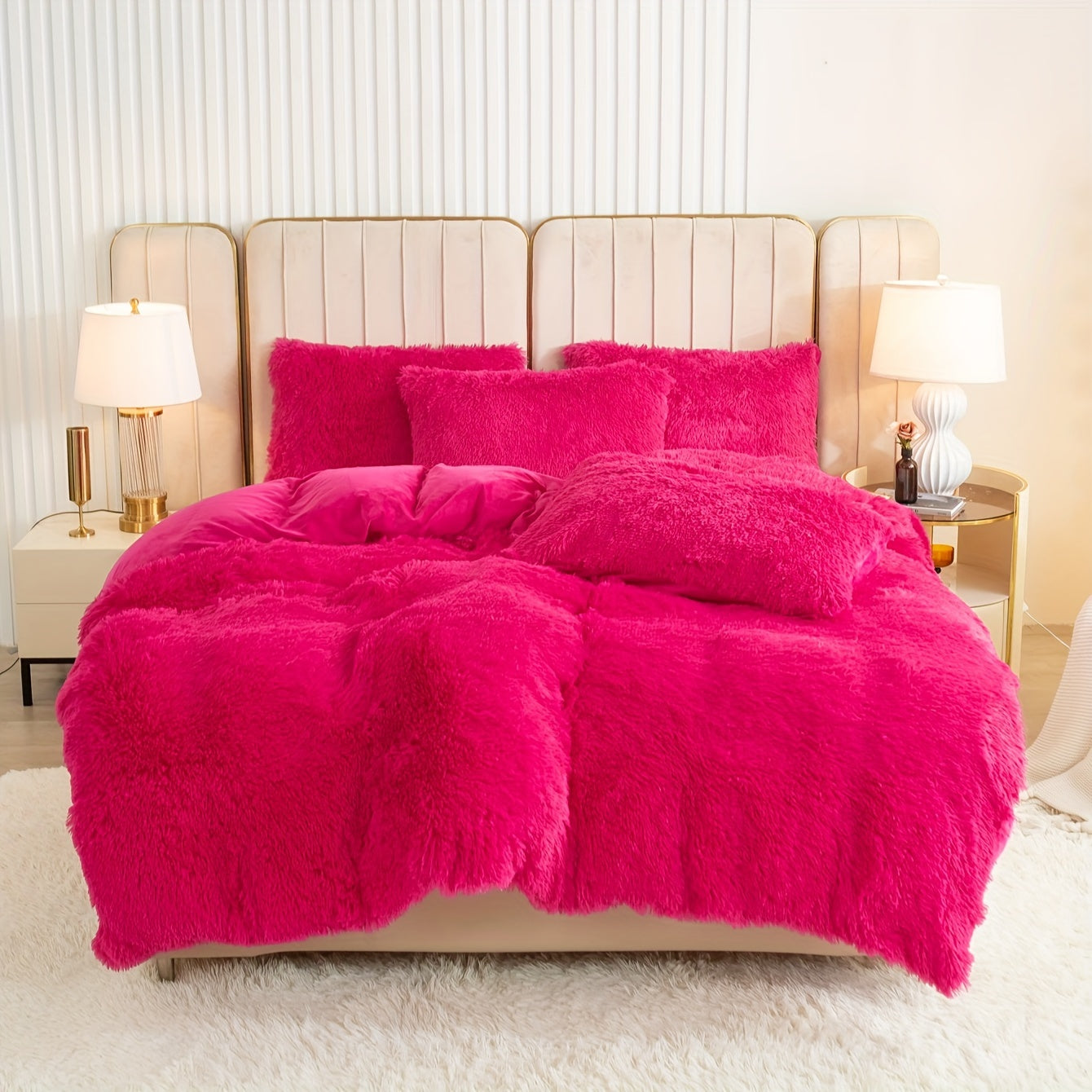 Cozy Fesara Plush Duvet Cover Set with Zipper