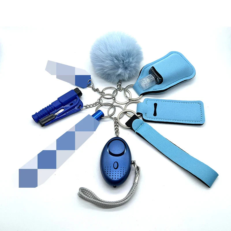 9-Piece Outdoor Self Defense Keychain Set for Women – Compact, Durable, Stylish Protection 1