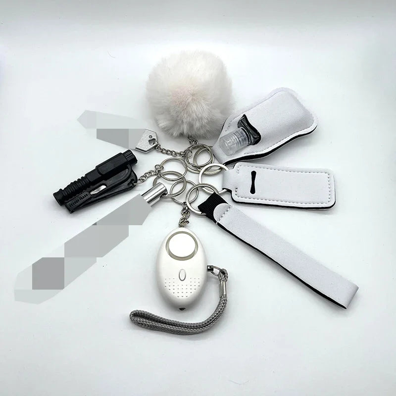 9-Piece Outdoor Self Defense Keychain Set for Women – Compact, Durable, Stylish Protection 7