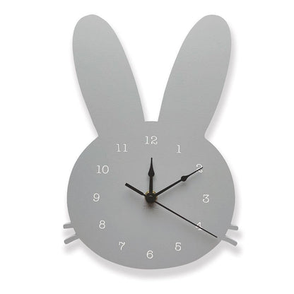 Cute Wooden Rabbit Wall Clock