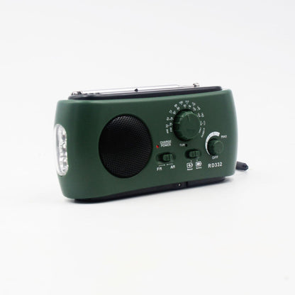 Compact Outdoor Radio with USB Charger and Flashlight