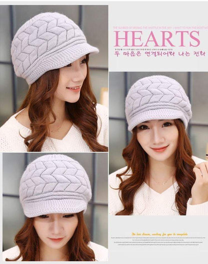 Warm Rabbit Knit Winter Beanie Hats