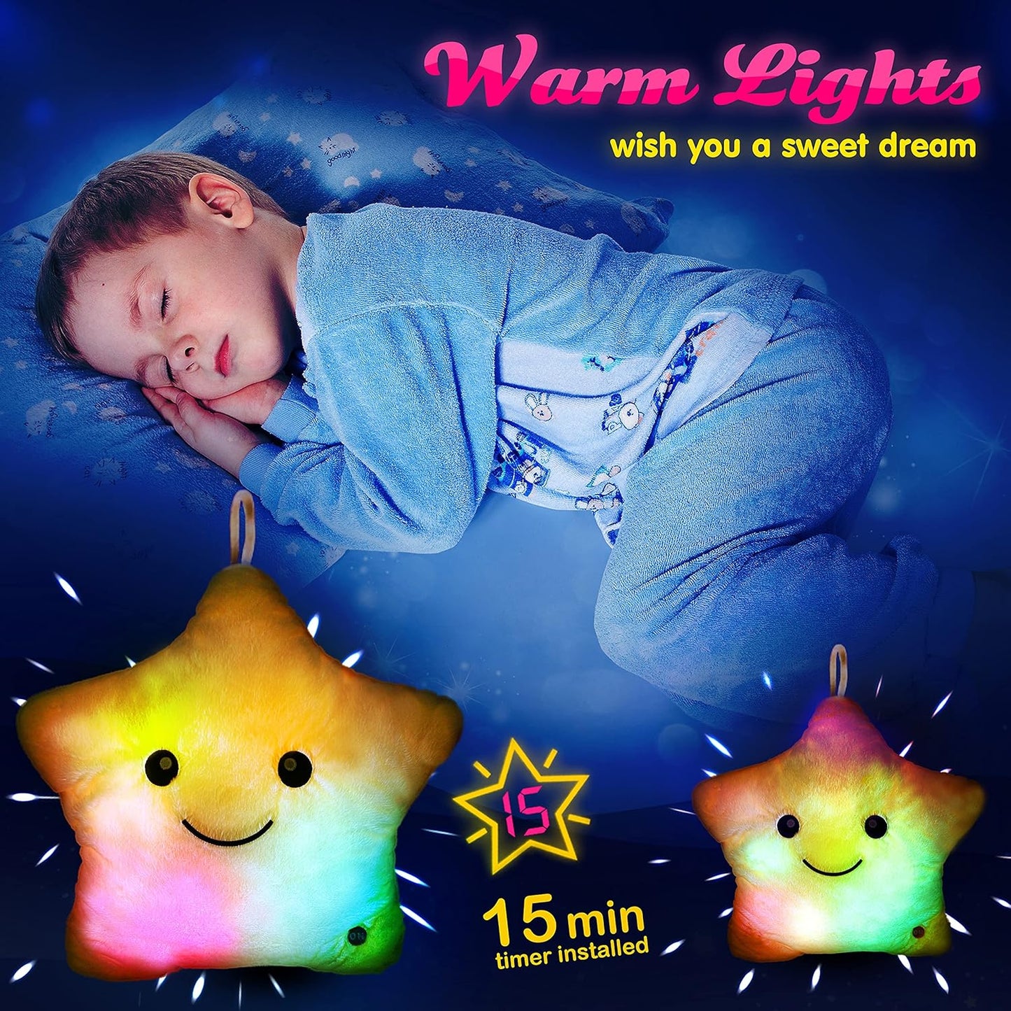 Fesara | Colorful LED Soft Plush Pillow for Children