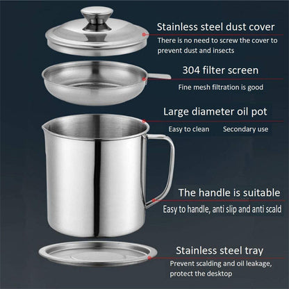 Premium Steel Oil Strainer Pot