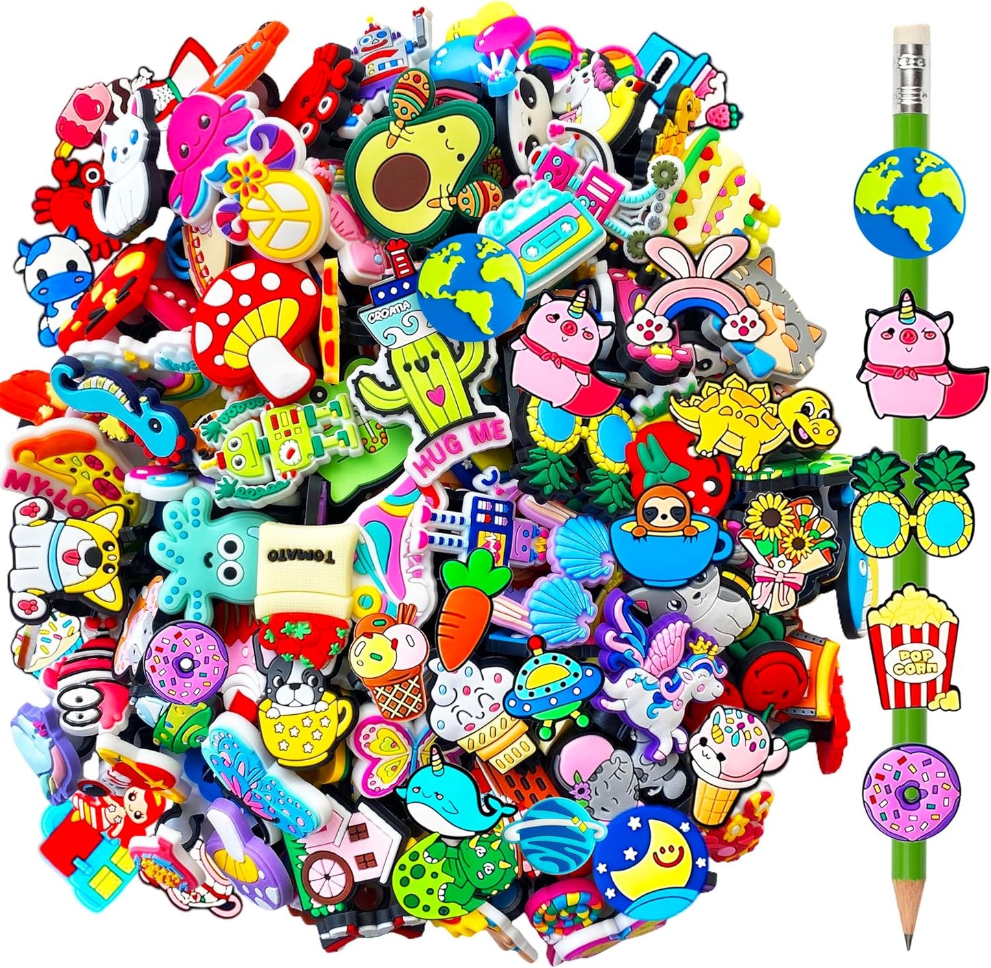 Colorful Pencil Topper Decorations 100 Pack - Fesara