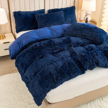 Cozy Fesara Plush Duvet Cover Set with Zipper