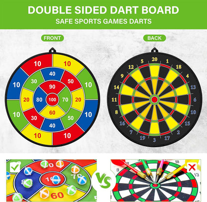 Fun Double Sided Dartboard for Kids and Adults