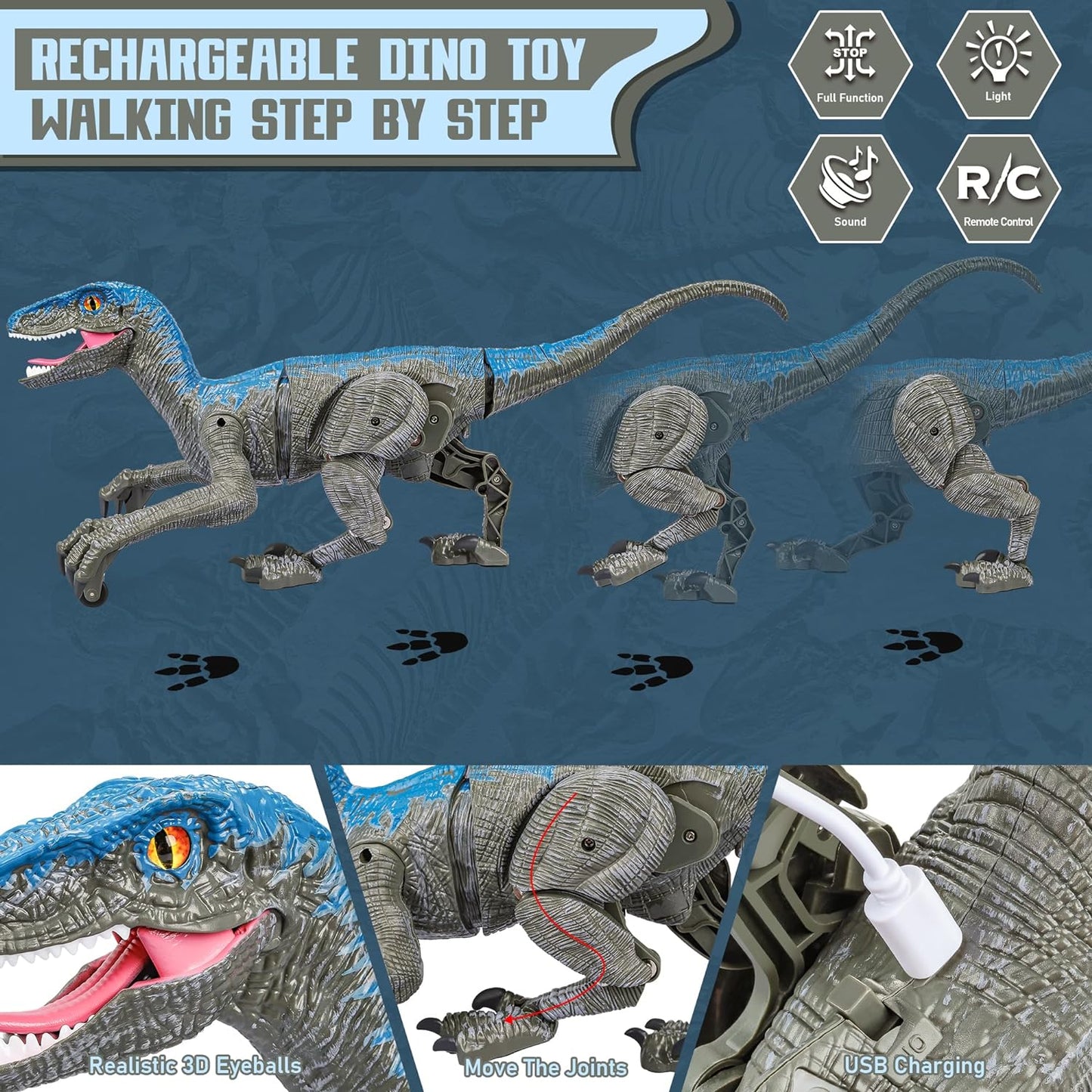 Fun Interactive Dinosaur Toy with Lights and Sounds