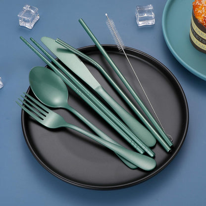 Portable 4-Piece Stainless Steel Travel Cutlery Set